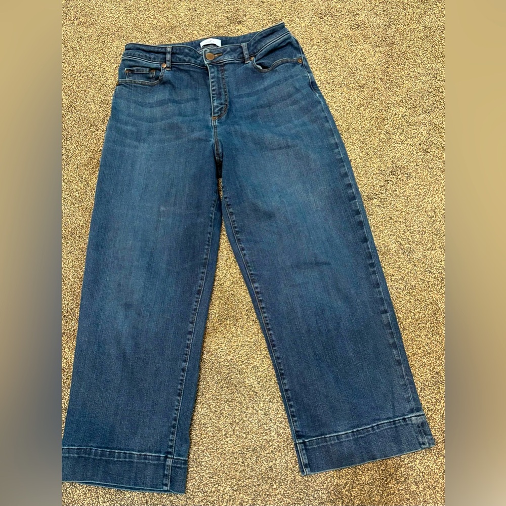 Loft slim wide leg cropped jeans